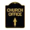 Signmission Designer Series Church Office W/ Up Arrow, Black & Gold Aluminum Sign, 18" x 24", BG-1824-24275 A-DES-BG-1824-24275 - alternate 1